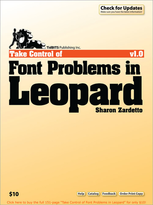 Title details for Take Control of Font Problems in Leopard by Sharon Zardetto - Available